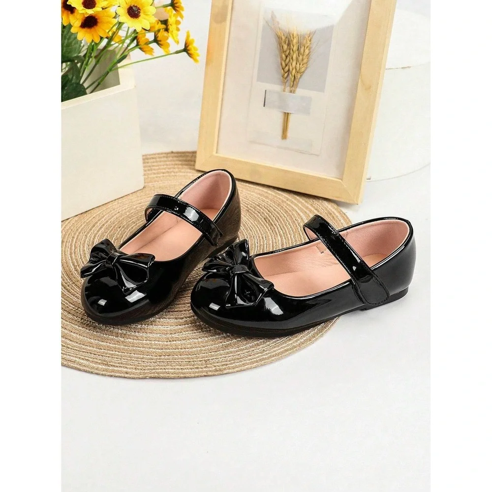 Girls‎ Kids School Bowknot Flats Black Shoes US 12.5 Comfort Lightweight Uniform